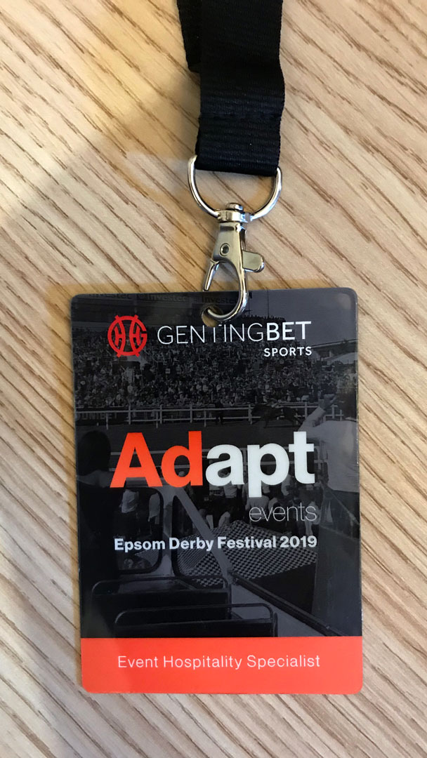 Adapt Events lanyard for Genting VIP day.